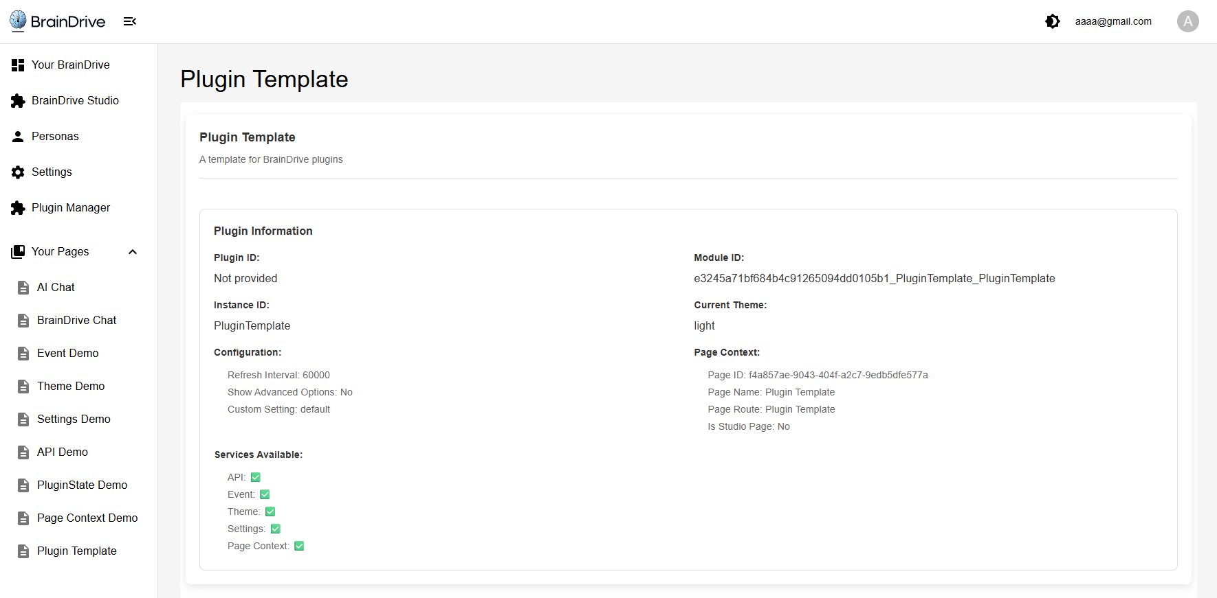 Plugin Template Demo