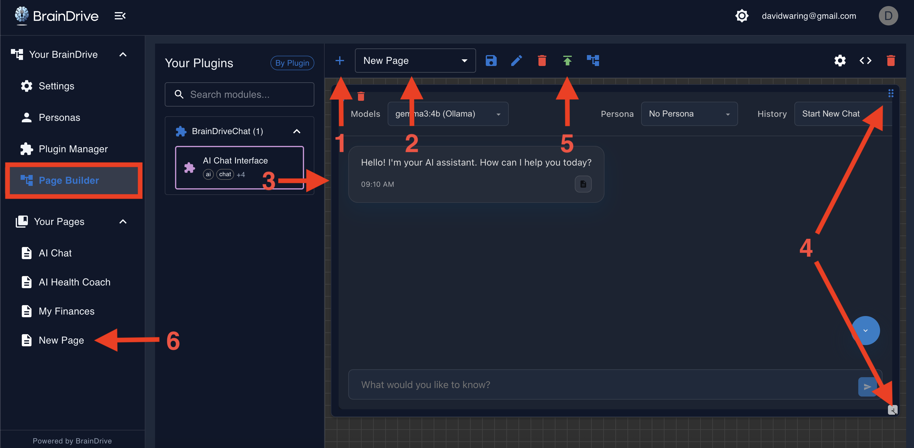 Building a page in BrainDrive