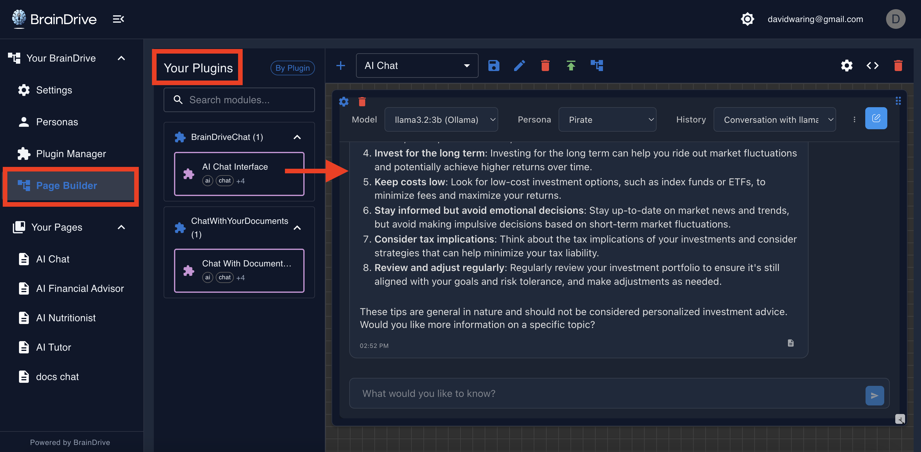 Plugins in Page Builder